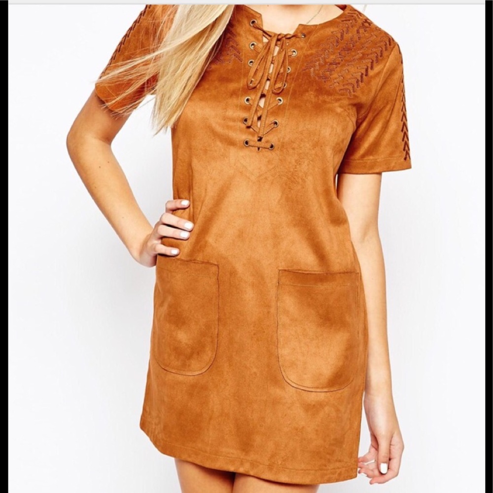 BLACK Lace-up Mini Dress
